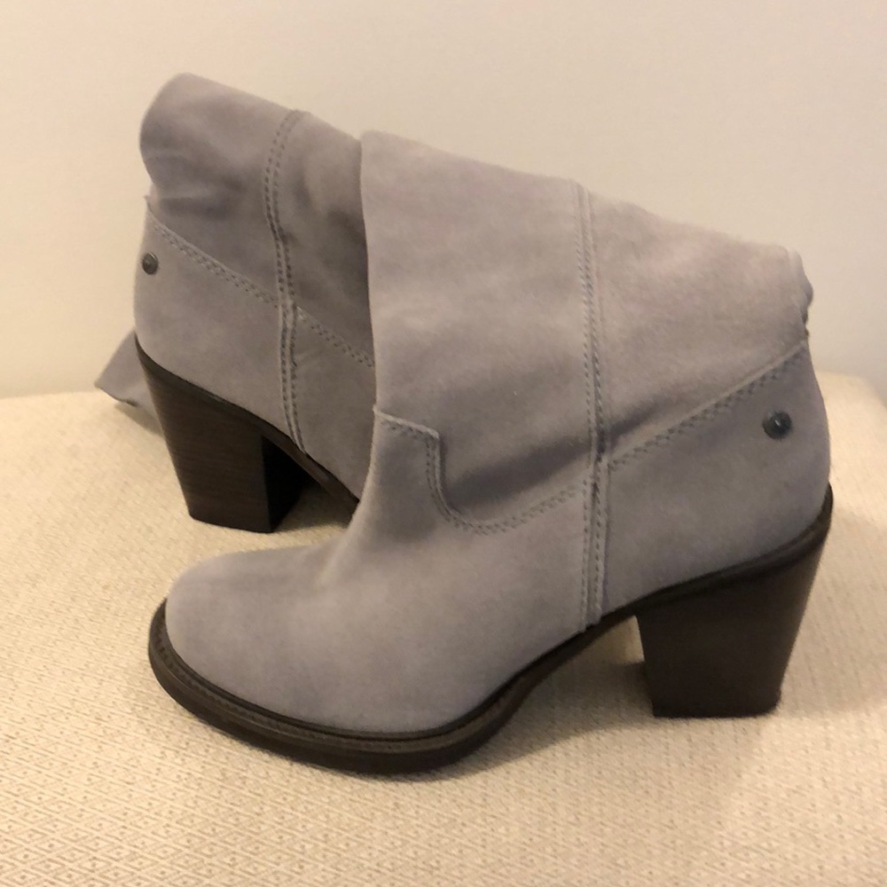 Calvin Klein suede gray leather high boots - Picture 1 of 8